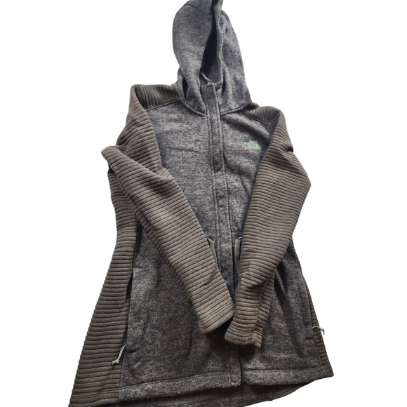 North Face Fleece Jacket Hoodie Womens Medium Hooded Full Zip Hiking Sweatshirt - Picture 9 of 11